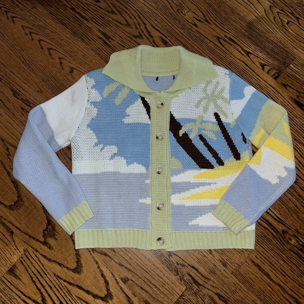 palm tree cardigan